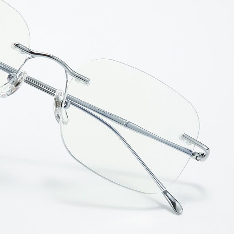 Spykay™ EG26850 Square Titanium Frame Anti-blue Light Hipster Rimless Glasses - image 3
