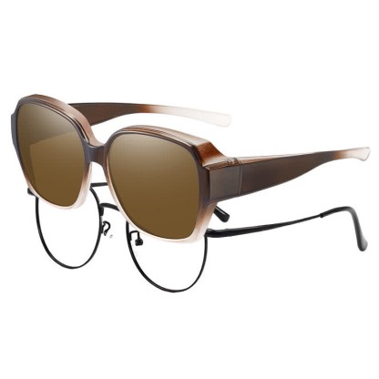 Spykay™ SG60859 Square Frame Polarized Driving Sunglasses Fit Over Glasses for Nearsighted People - Brown - Polarized - image 25