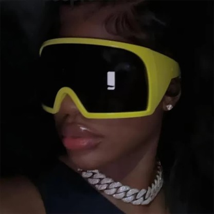 Spykay™ SG60903 One-piece Lens Oversized Wrap Around Futuristic Sunglasses For Outdoor Sports - Yellow - image 22