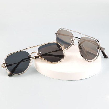 Spykay™ SG60848 Vintage Double Bridges Hollow-out Aviator Sunglasses - image 12