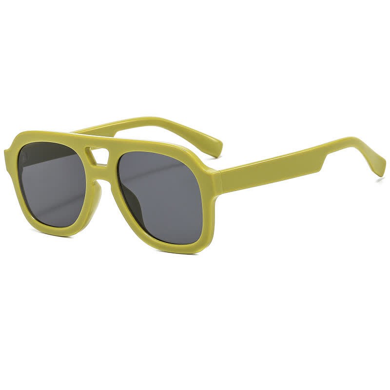 Spykay™ SG60832 Double Bridges Thick Frame Hipster Aviator Sunglasses - Green - image 11