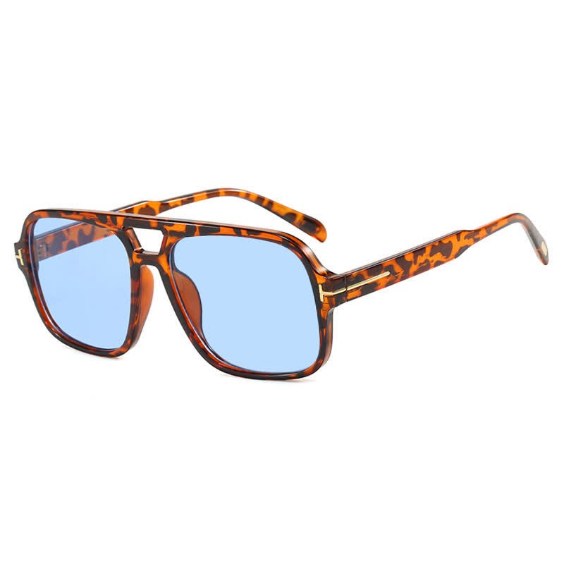 Spykay™ SG60710 Double Bridges Retro-Vintage Aviator Sunglasses - Leopard Print/Blue - image 41