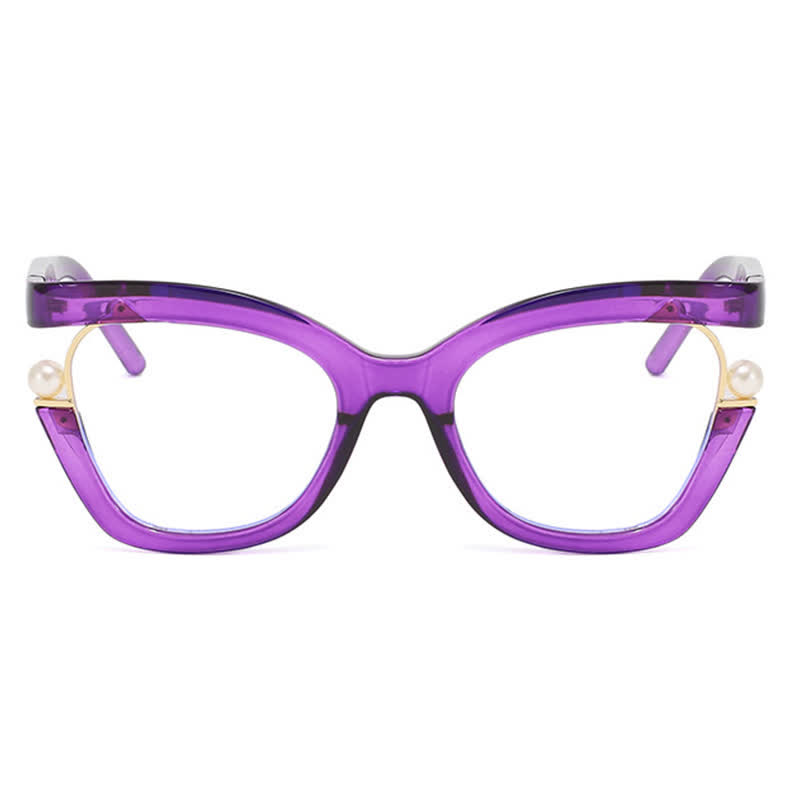 Spykay™ EG26758 Anti-blue Light Pearl Decor Irregular Oversized Eyeglasses - image 26