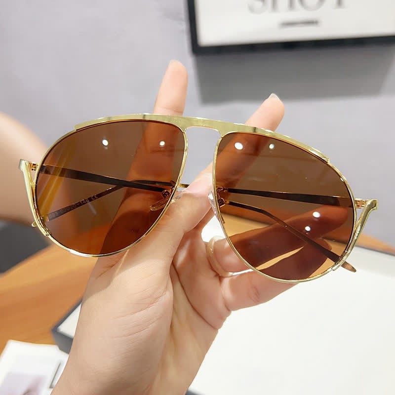 Spykay™ SG60914 Hipster Metal Temples Aviator Sunglasses