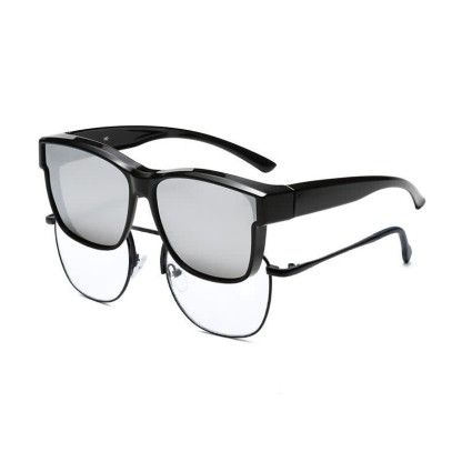 Spykay™ SG61038 Fit Over Glasses Square Frame Polarized Sunglasses - Silver - image 7