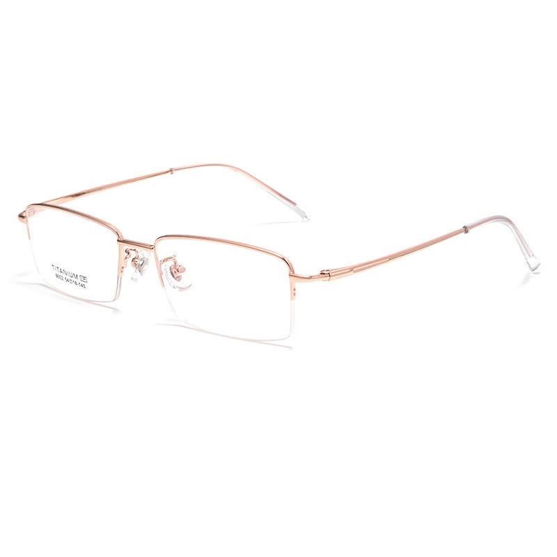 Spykay™ EG26844 Semi-Rimless Rectangle Titanium Frame Anti-blue Light Simple Glasses - Rose Golden - image 10