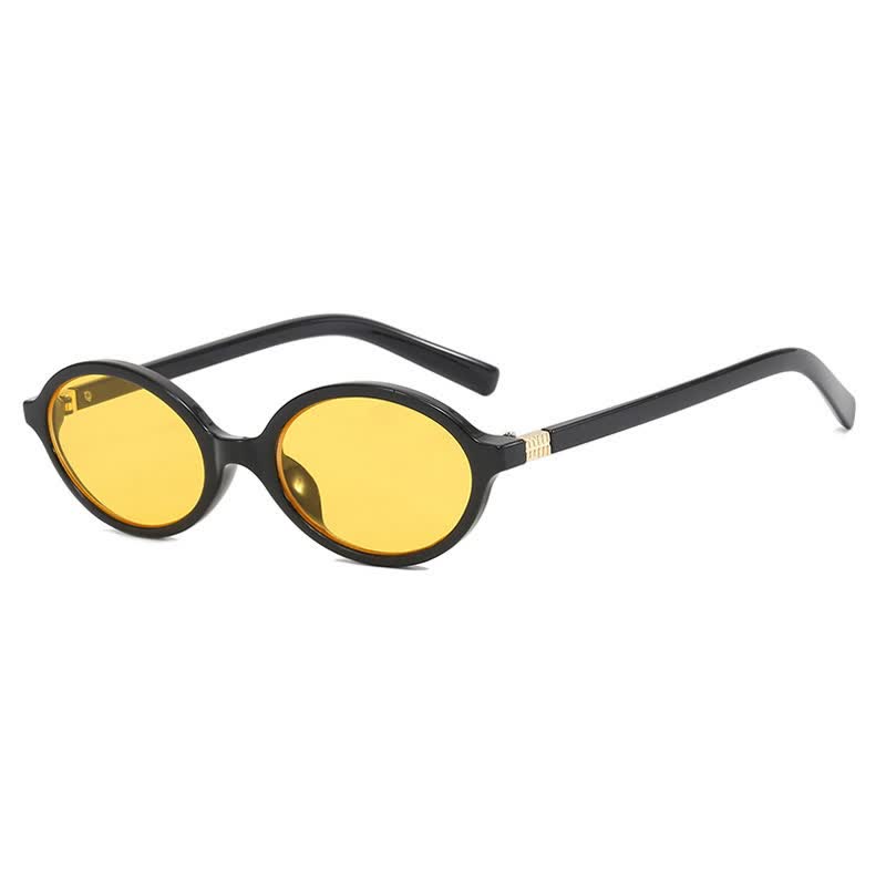 Spykay™ SG26663  Vintage Oval Frame Sunglasses - Black/Yellow - image 15