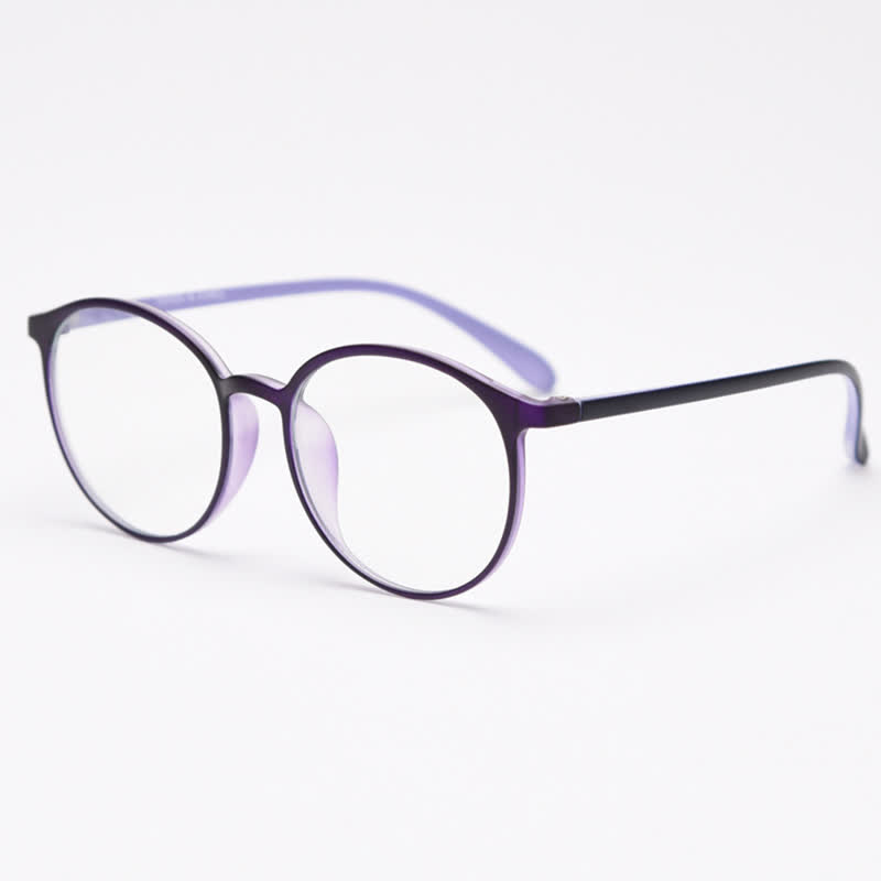 Spykay™ EG26865 Large Round Frame Anti-blue Light Simple Classic Lightweight Glasses  - Matte Purple - image 19