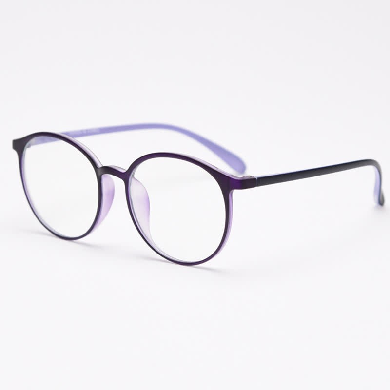 Spykay™ EG26865 Large Round Frame Anti-blue Light Simple Classic Lightweight Glasses  - Matte Purple - image 19