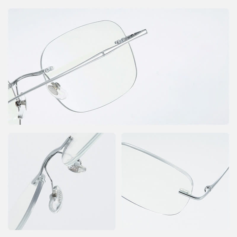 Spykay™ EG26850 Square Titanium Frame Anti-blue Light Hipster Rimless Glasses - image 4