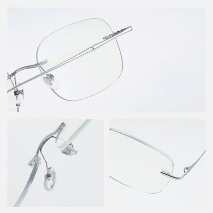 Spykay™ EG26850 Square Titanium Frame Anti-blue Light Hipster Rimless Glasses - image 4
