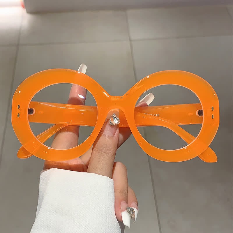 Spykay™ EG26784 Simple Oversized Round Frame Anti-blue Light Trendy Glasses