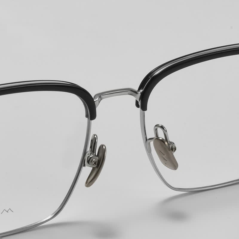 Spykay™ EG26898 Semi-Rimless Anti-blue Light Square Titanium Frame Browline Glasses - image 11