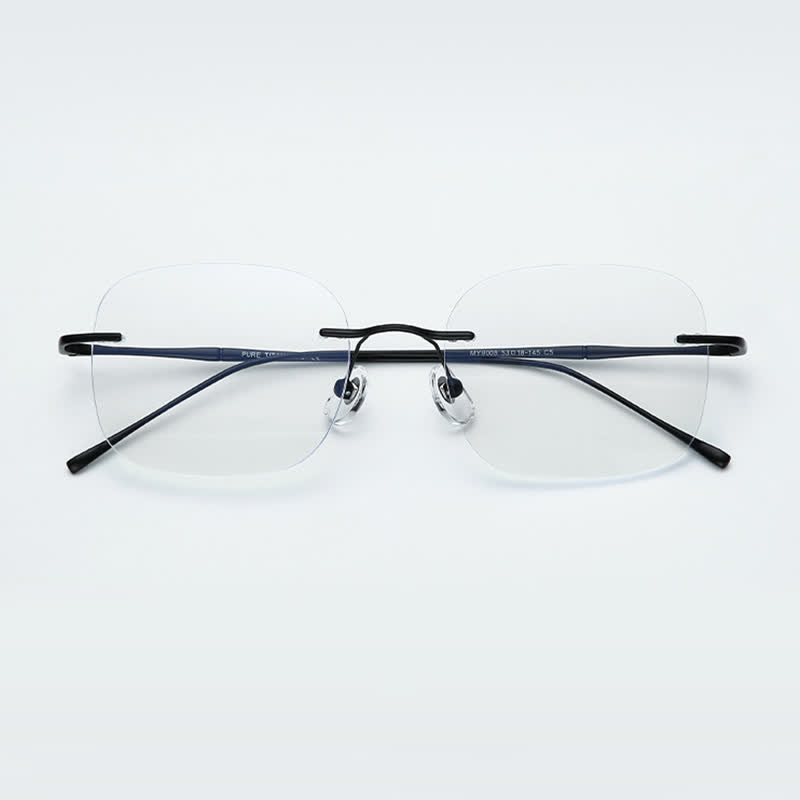 Spykay™ EG26850 Square Titanium Frame Anti-blue Light Hipster Rimless Glasses - image 14