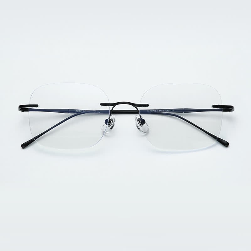 Spykay™ EG26850 Square Titanium Frame Anti-blue Light Hipster Rimless Glasses - image 14