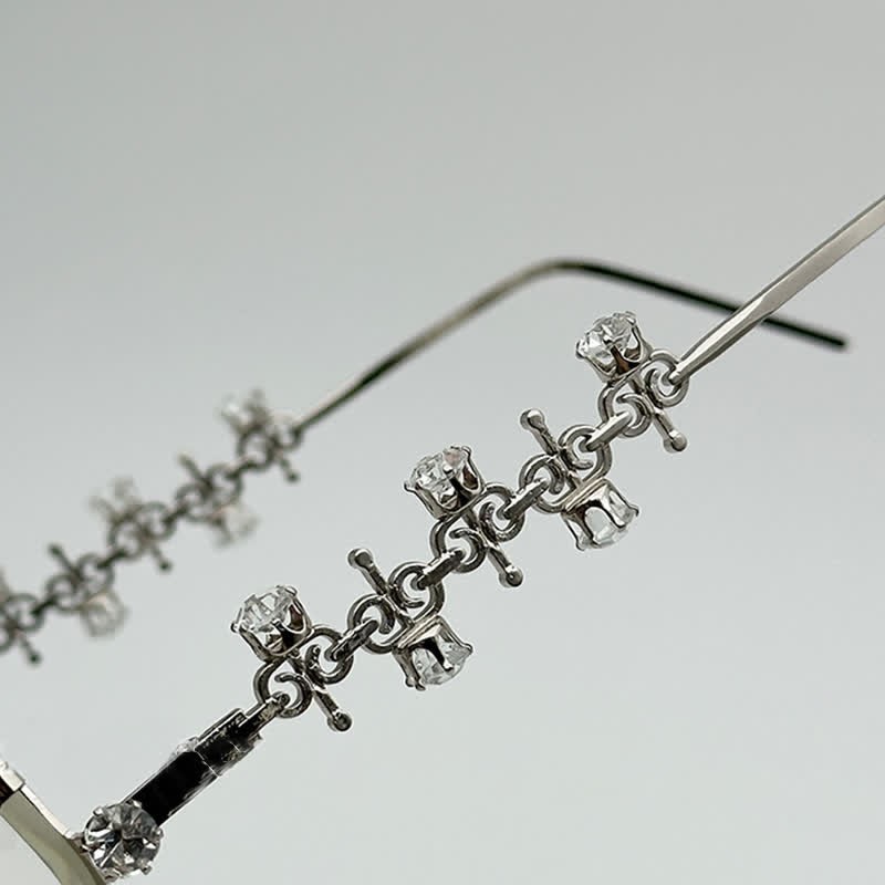 Spykay™ EG26751 Rhinestone Decor Geometric Frame Hipster Y2K Glasses - image 19