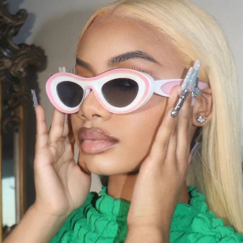 Spykay™ SG1011 Y2K Oval Frame Dopamine Color Sunglasses