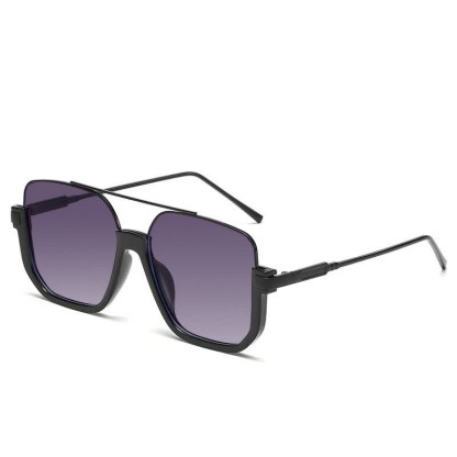 Spykay™ SG60691 Unisex Double Bridges Square Frame Semi-Rimless Sunglasses - Black/Grey - image 17