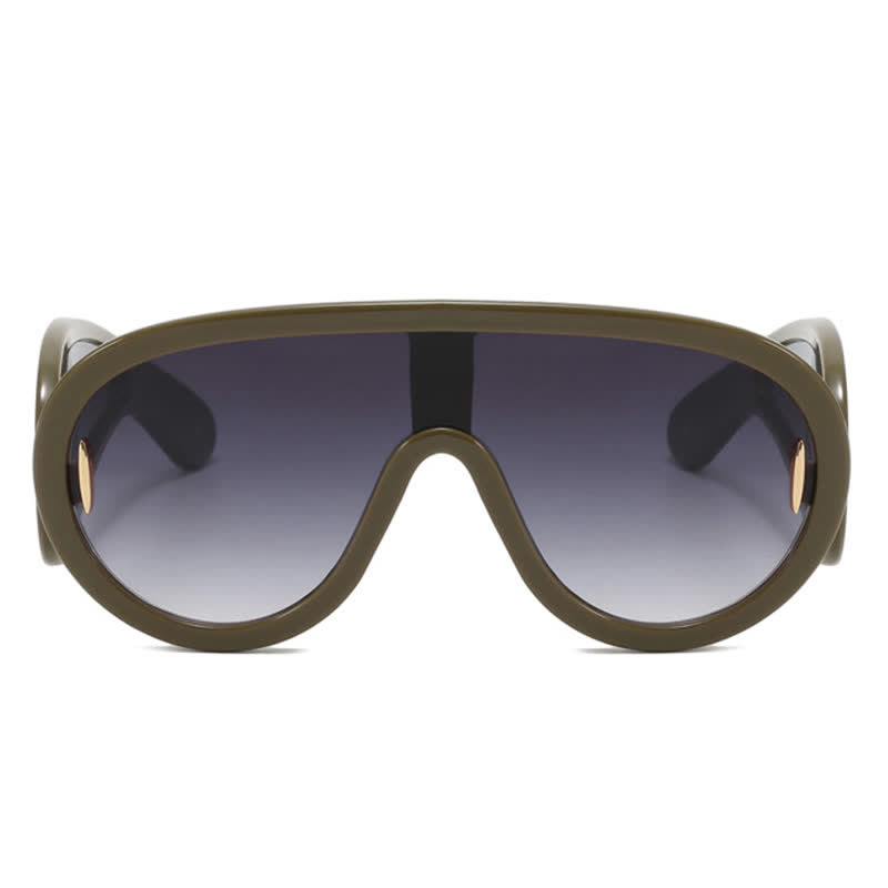 Spykay™ SG61002 Steampunk One-piece Frame Oversized Mirrored Sunglasses - image 17