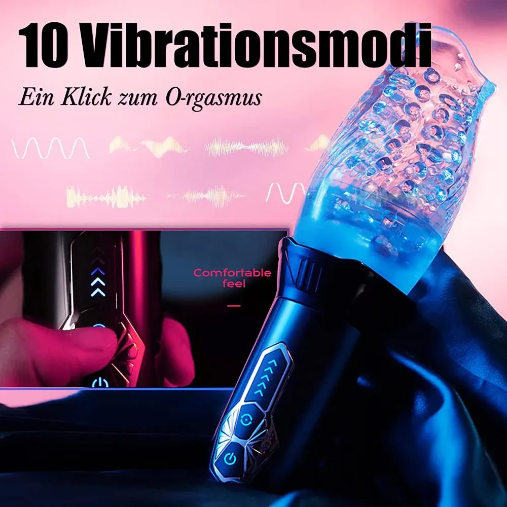 10 Vibration 5 Rotation Bester Blowjob Masturbator Simulator 