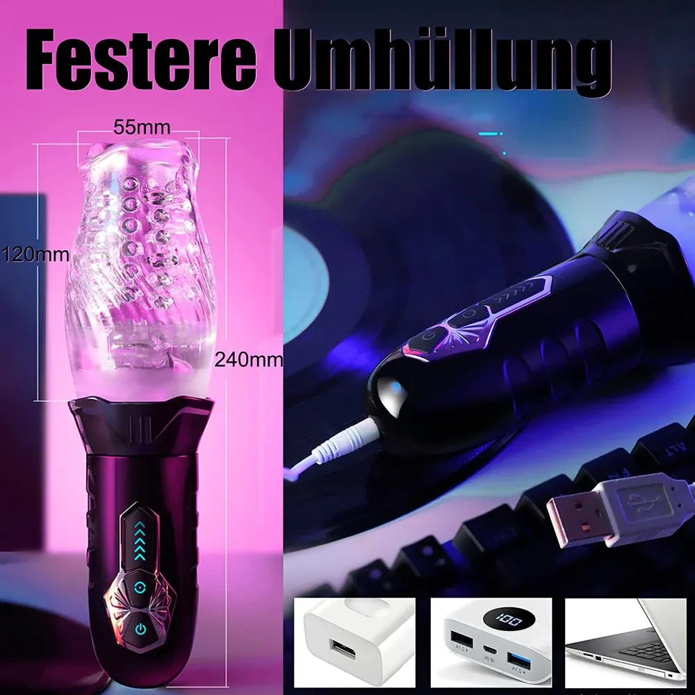 10 Vibration 5 Rotation Bester Blowjob Masturbator Simulator 