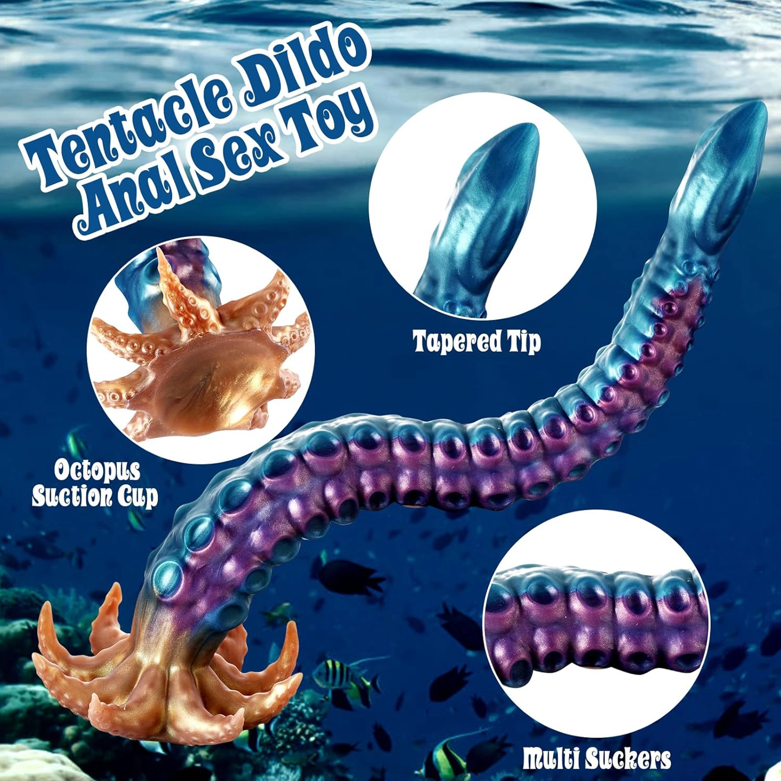 Curved Tentakel Silicone Dildo Mit Saugnapf 49cm