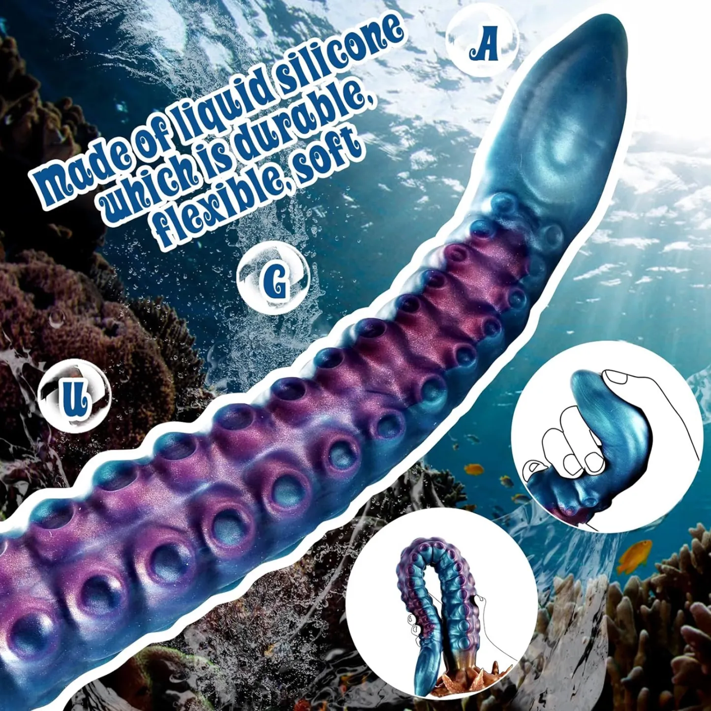 Curved Tentakel Silicone Dildo Mit Saugnapf 49cm