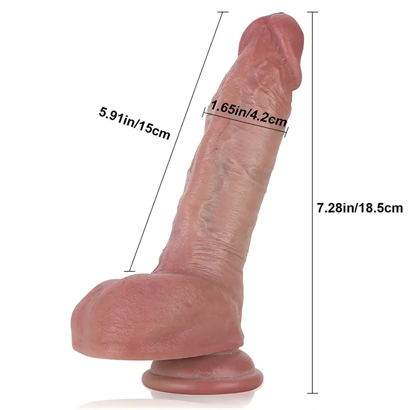 Doppelschicht Silikon Realistic Dildo - 18.5 cm