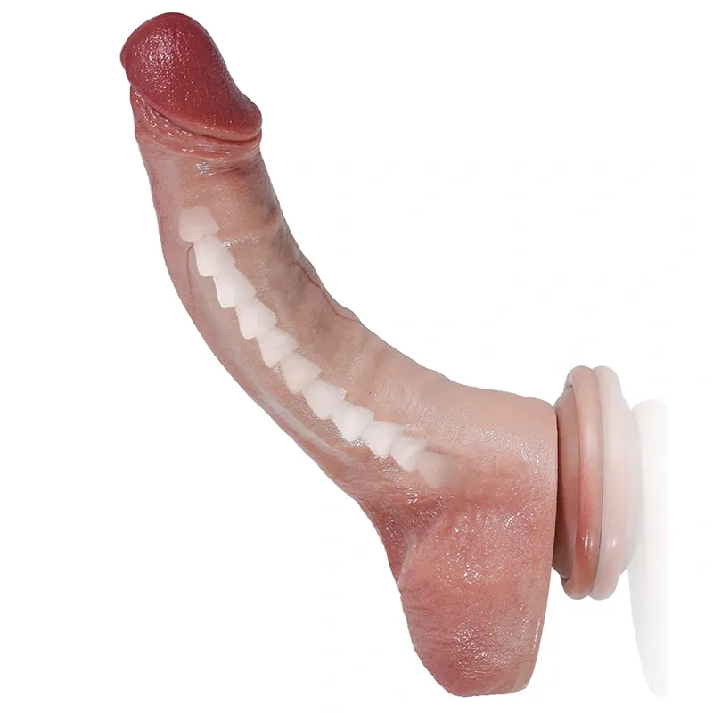 Realistischer Silikon Dildo Mit Textur Und Flexiblem Kiel - 20 cm