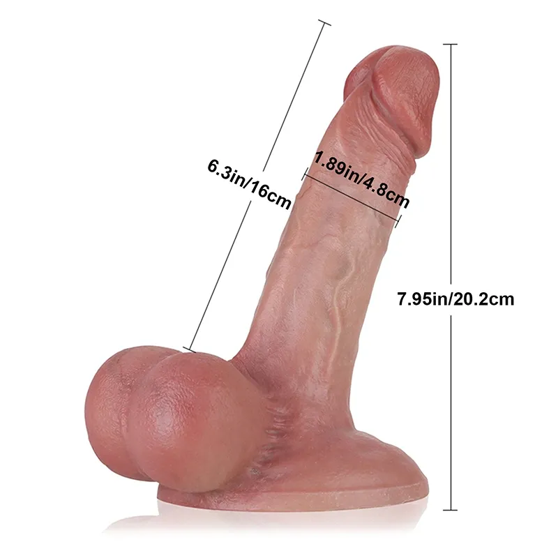 Ultra Realistischer Silikonfleisch Dildo Mit Hoden - 20.2 cm