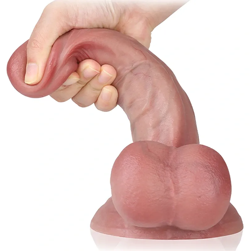 Ultra Realistischer Silikonfleisch Dildo Mit Hoden - 20.2 cm