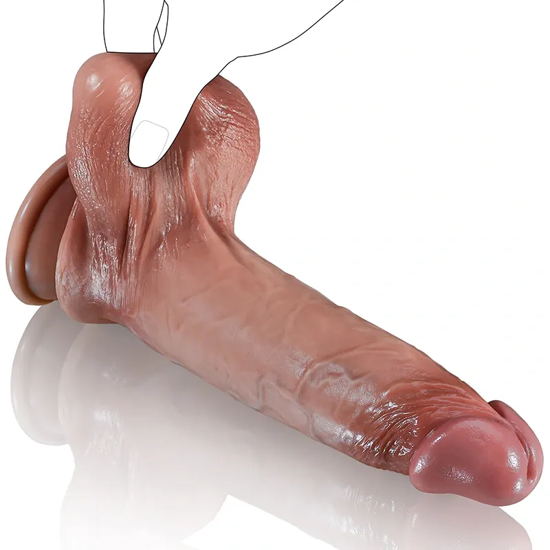 Realistic Silikon Dildo Mit Gleitender Haut -  21,5 cm