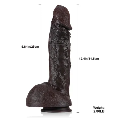 Dicke Realistische Big Schwarzer Silikon Für Dildo Mit Saugnapf 31.5cm