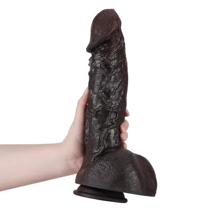 Dicke Realistische Big Schwarzer Silikon Für Dildo Mit Saugnapf 31.5cm