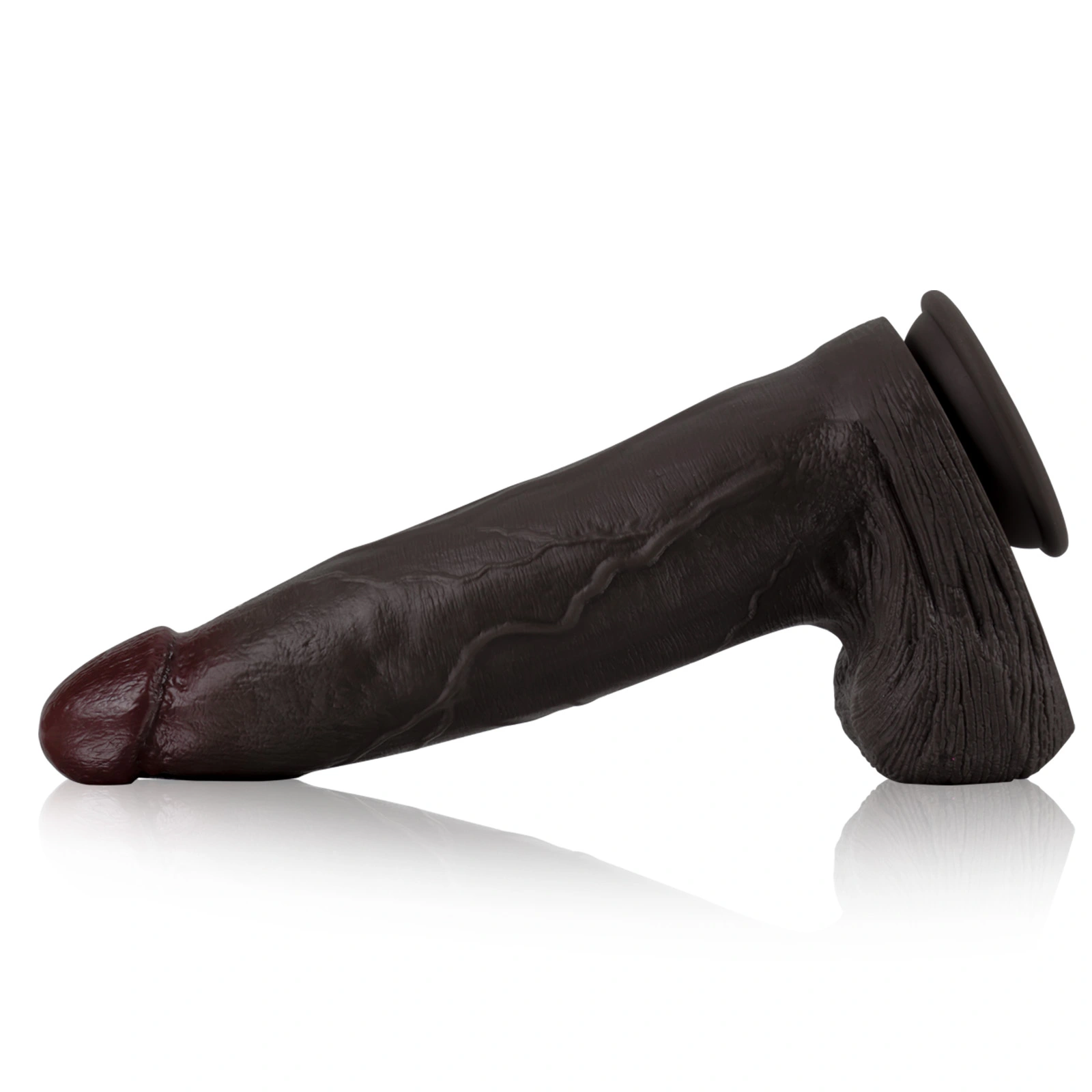 Gefühlsechter Riesen Schwarzer Dildo Mit Saugnapf 32cm