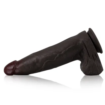 Gefühlsechter Riesen Schwarzer Dildo Mit Saugnapf 32cm