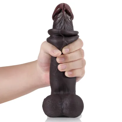Gefühlsechter Schwarzer Große Dildo Mit Saugnapf 23.3cm
