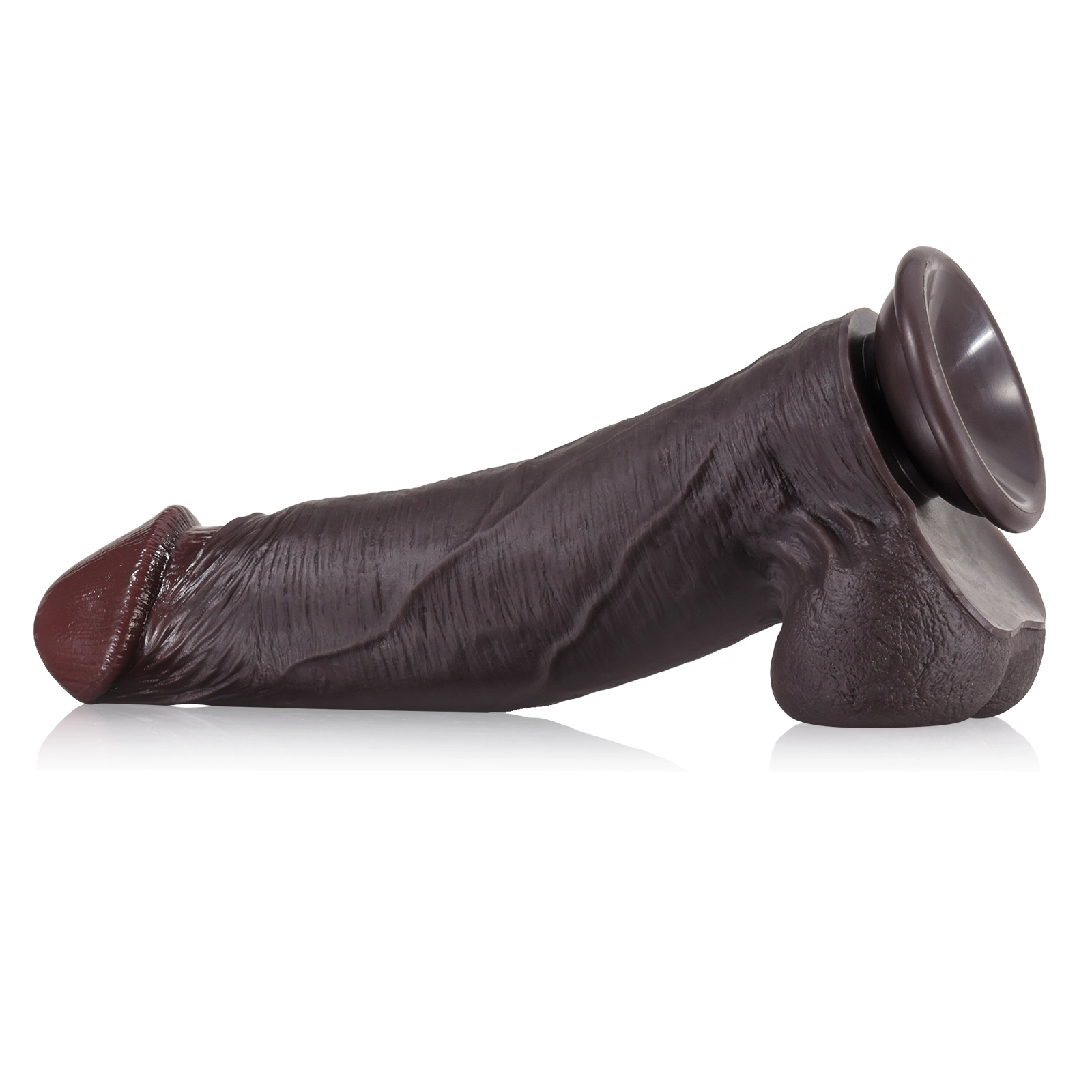 Gefühlsechter Schwarzer Große Dildo Mit Saugnapf 23.3cm