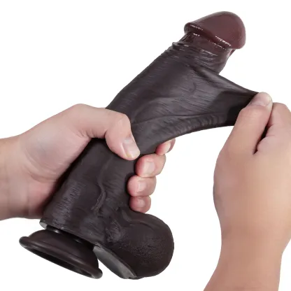Gefühlsechter Schwarzer Große Dildo Mit Saugnapf 23.3cm