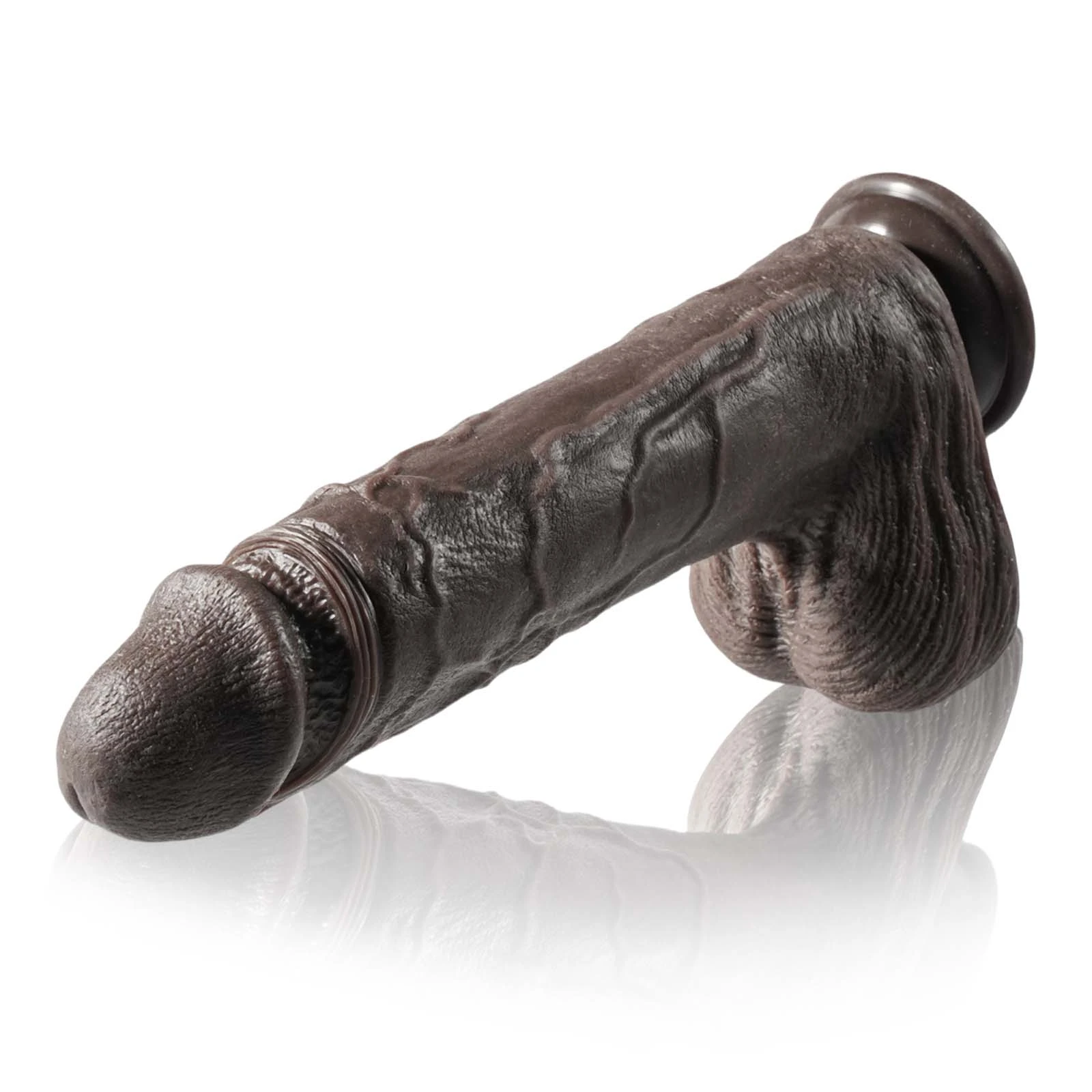 Gefühlsechter Schwarzer Silicone Dildo Saugnapf 26.5cm
