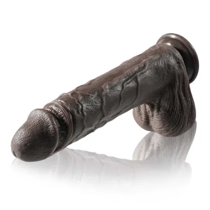 Gefühlsechter Schwarzer Silicone Dildo Saugnapf 26.5cm