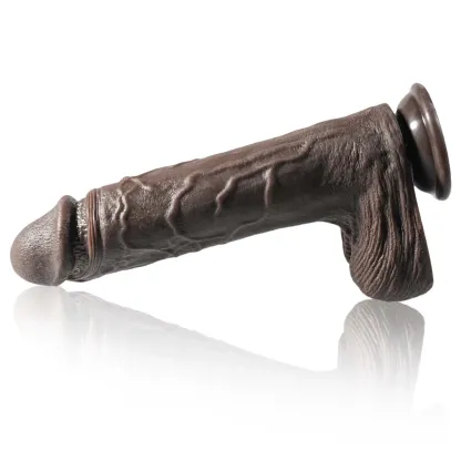 Gefühlsechter Schwarzer Silicone Dildo Saugnapf 26.5cm