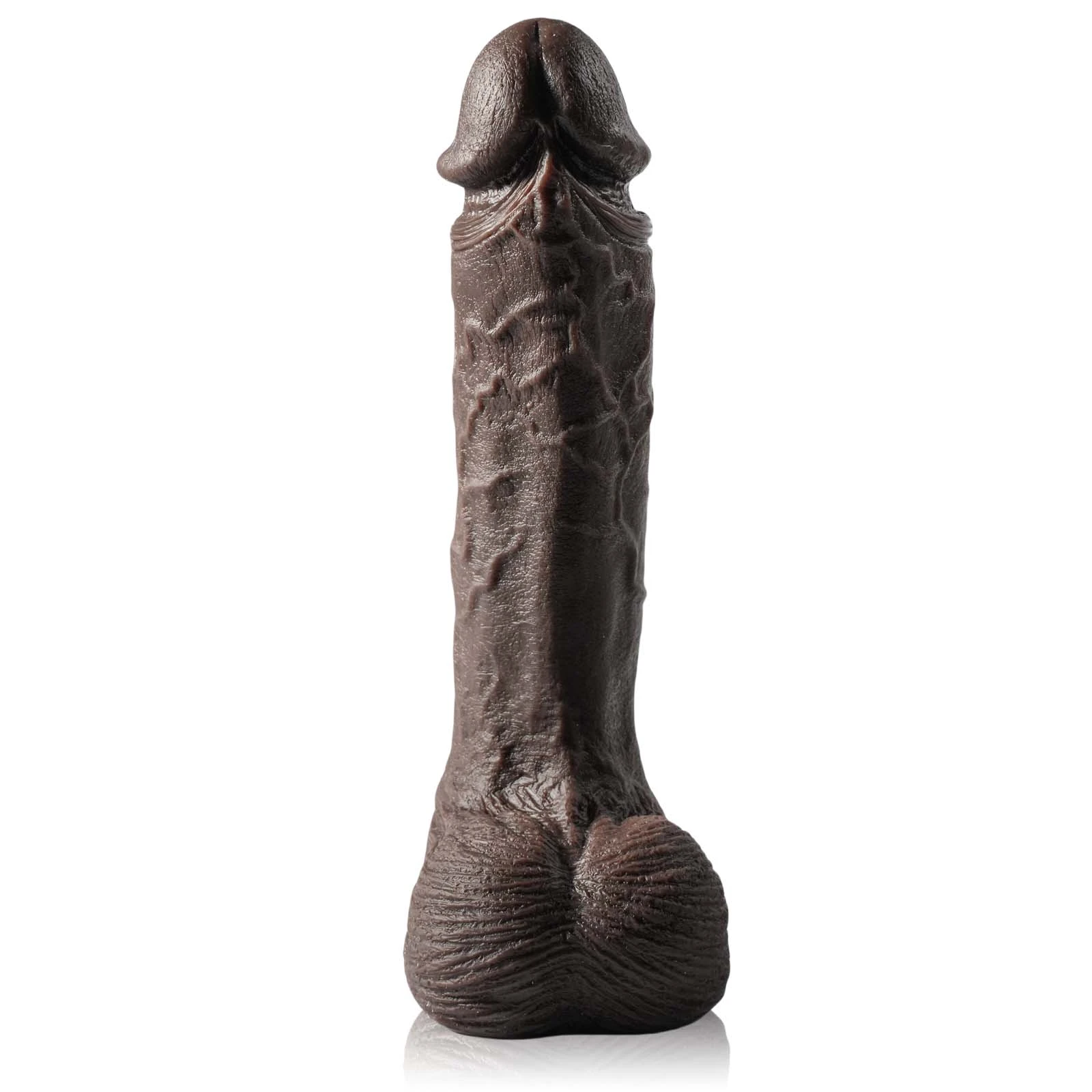 Gefühlsechter Schwarzer Silicone Dildo Saugnapf 26.5cm
