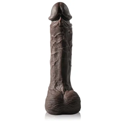 Gefühlsechter Schwarzer Silicone Dildo Saugnapf 26.5cm