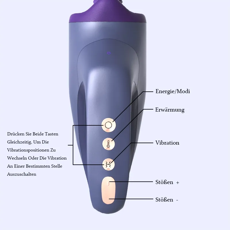 Tragbare Teleskopische Vibrations- und Heizungs-Sexmaschine