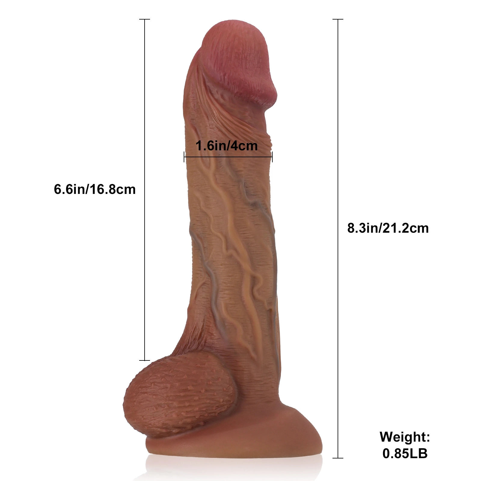 Neuste Silicone Große Saugnapf Dildo Lebensecht 21.2cm