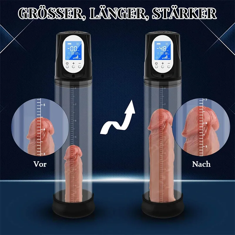 Elektrische Penispumpe mit manuell einstellbarer Steuerung