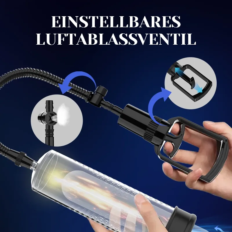 Manuelle Penispumpe mit Skala und 3 Größenringen