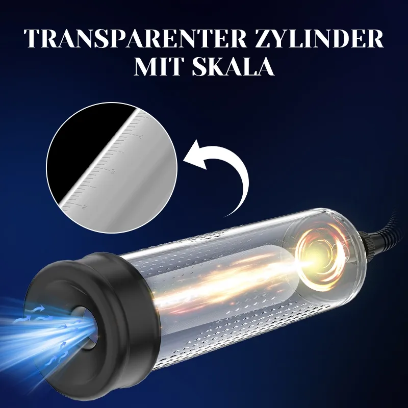 Manuelle Penispumpe mit Skala und 3 Größenringen