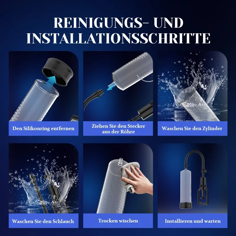 Manuelle Penispumpe mit Skala und 3 Größenringen